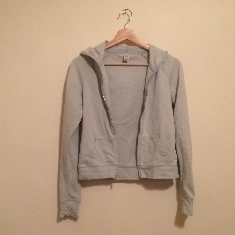 Gap XS sky blue fitted zip hoodie